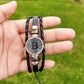 Bitcoin Leather Bracelet - Braided Multilayer Crypto Jewelry