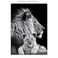 Black & White Lion Canvas Painting | Modern Animal Wall Art Mural Print