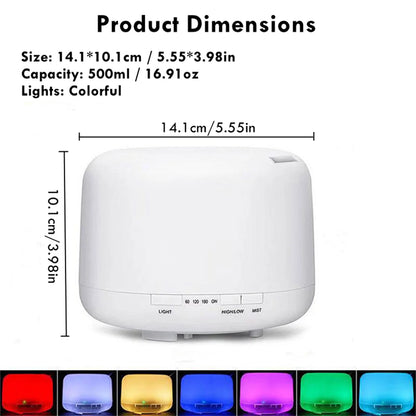 500ml Air Humidifier | Aroma Diffuser with Colourful Night Lights USB