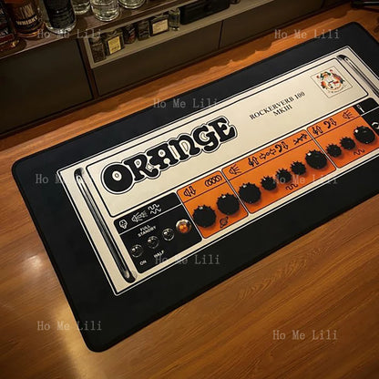 Guitar Amp Door Mat | Retro Amplifier Music Room Area Rug