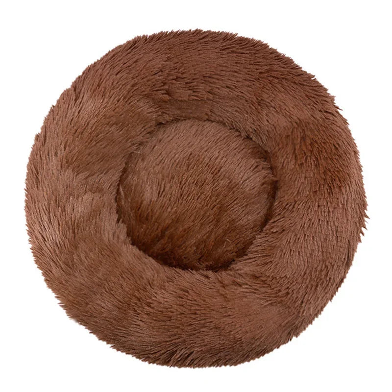 Round Pet Bed | Super Soft Plush Dog House Winter Warm Sleeping Mat