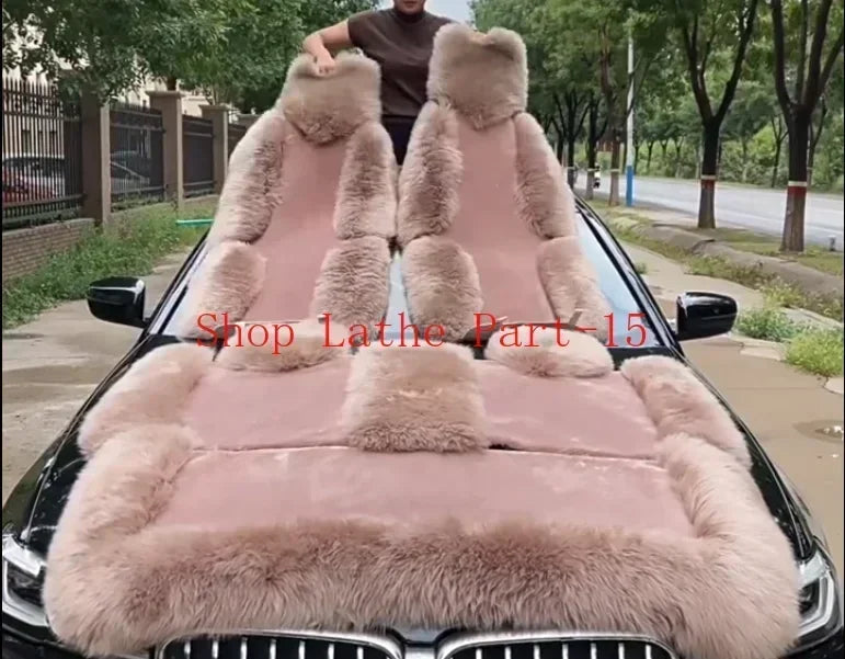 Winter Wool Car Seat Cover - Luxury Shearling Front Cushion