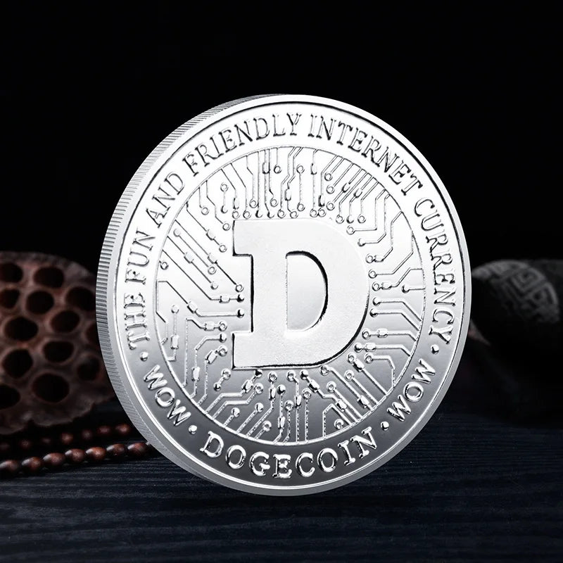 Dogecoin Collectible Coin | Gold Silver Plated Crypto Souvenir Gift Set