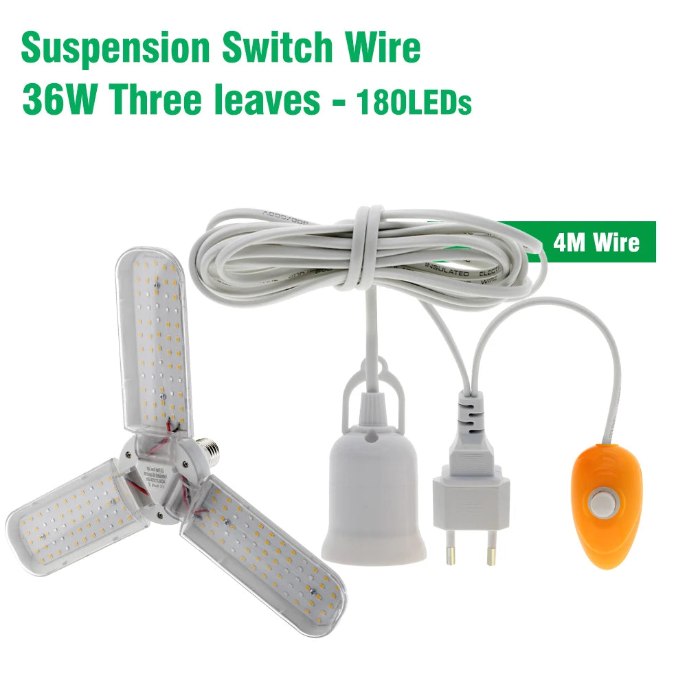 Full Spectrum LED Growth Lamp | 48W Greenhouse Plant Light & Bracket