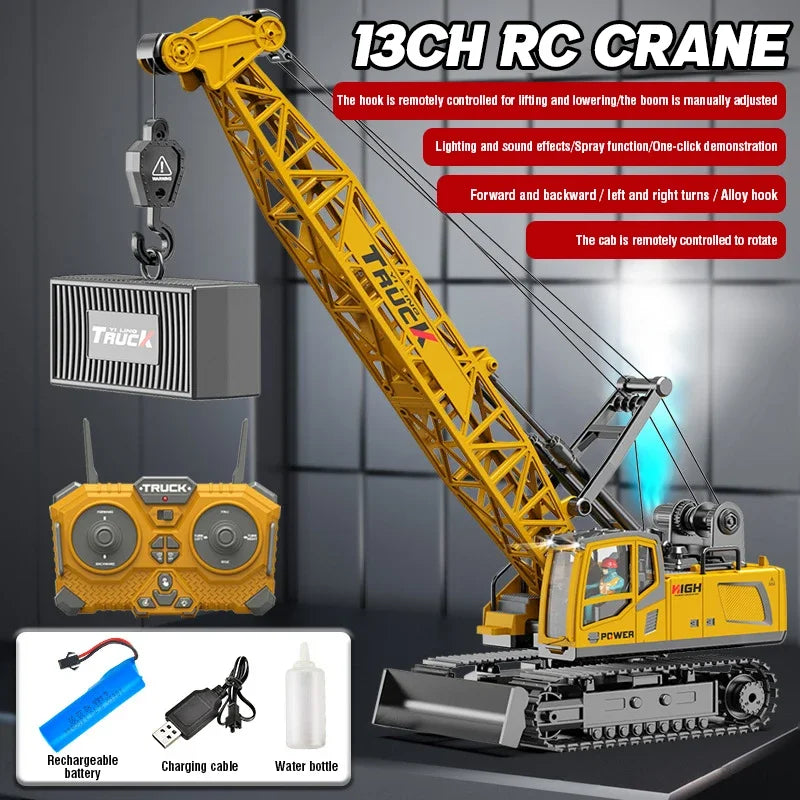 15CH RC Spray Crane Truck | Alloy Metal Remote Control Engineering Toy