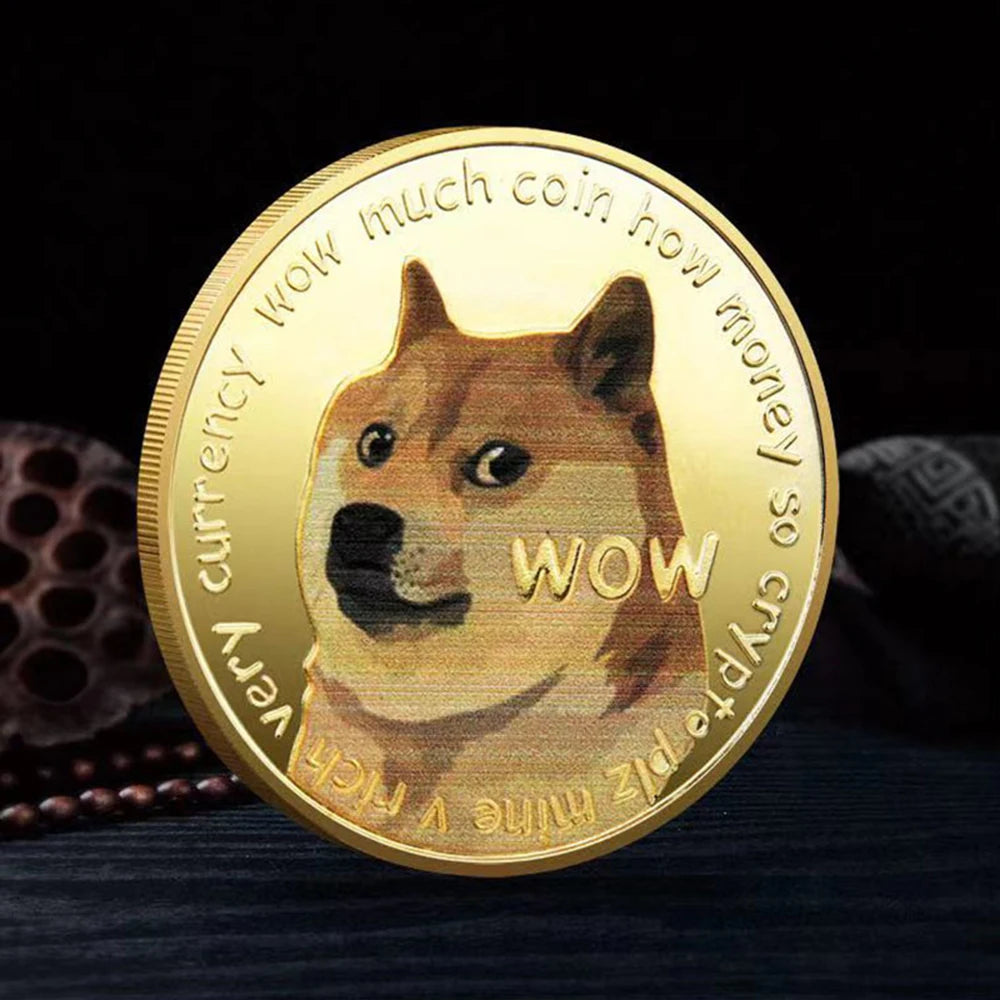 Dogecoin Commemorative Coin - Gold Plated Crypto HODL Token