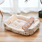 Large Dog Bed Warm Square Nest | Plush Pet Kennel Puppy Basket Cushion