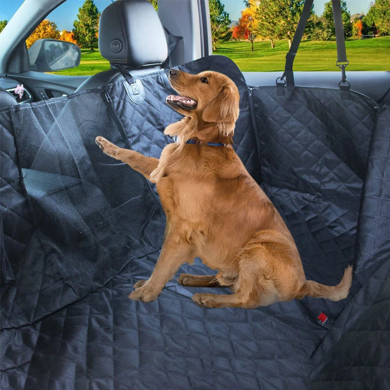 Car Pet Seat Cover | Waterproof Double Zipper Rear Seat Protector Mat