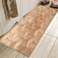 Coastal Shell & Wood Print Mat | Nautical Patchwork Area Rug