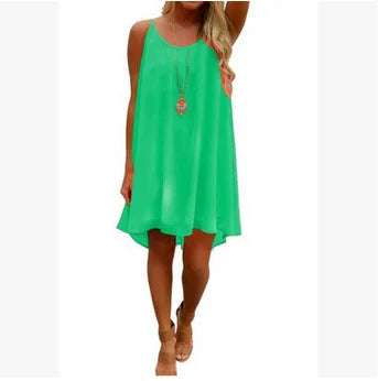 Sexy Womens Mini Summer Dress | Sleeveless Backless Beach Party Robe