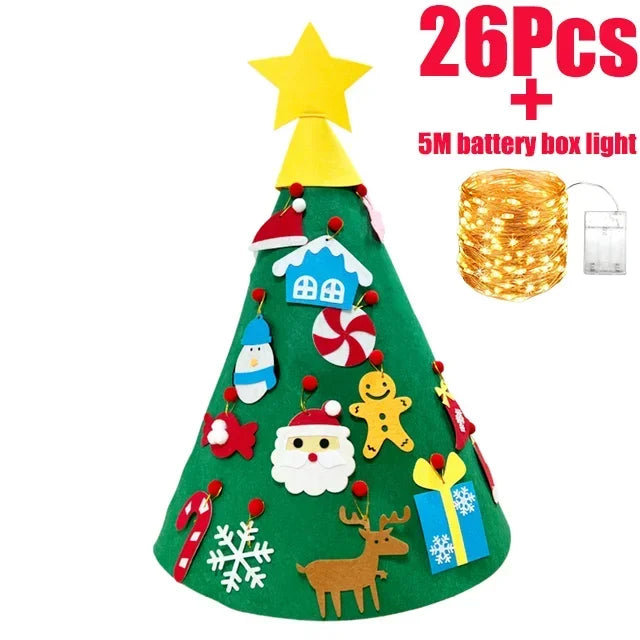 DIY Felt Christmas Tree Set - Kids Wall Decor & Ornaments