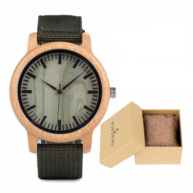 Wooden Watch with Leather Strap | Handmade Eco-Friendly Quartz Gift