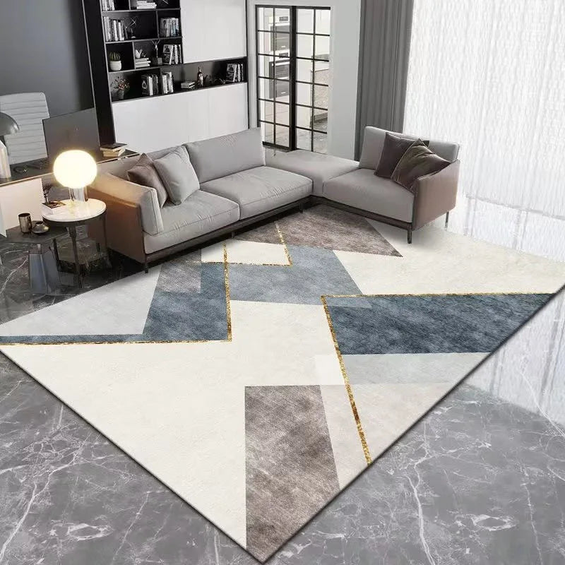 Large Grey Nordic Style Carpet | Deluxe Lounge Rug & Bedroom Floor Mat