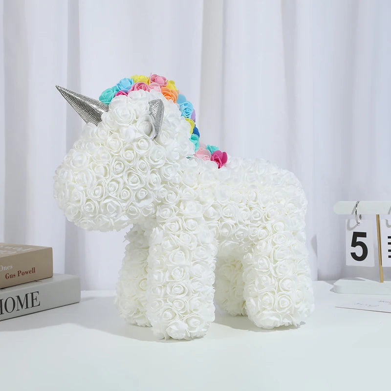 25cm Rose Unicorn PE Flower Gift | Valentines Day Magic Decor for Her