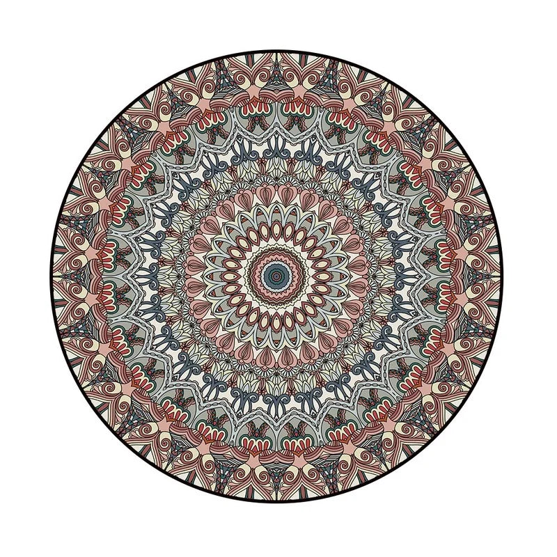 Bohemia Mandala Round Carpet - Geometric Ethnic Floor Mat