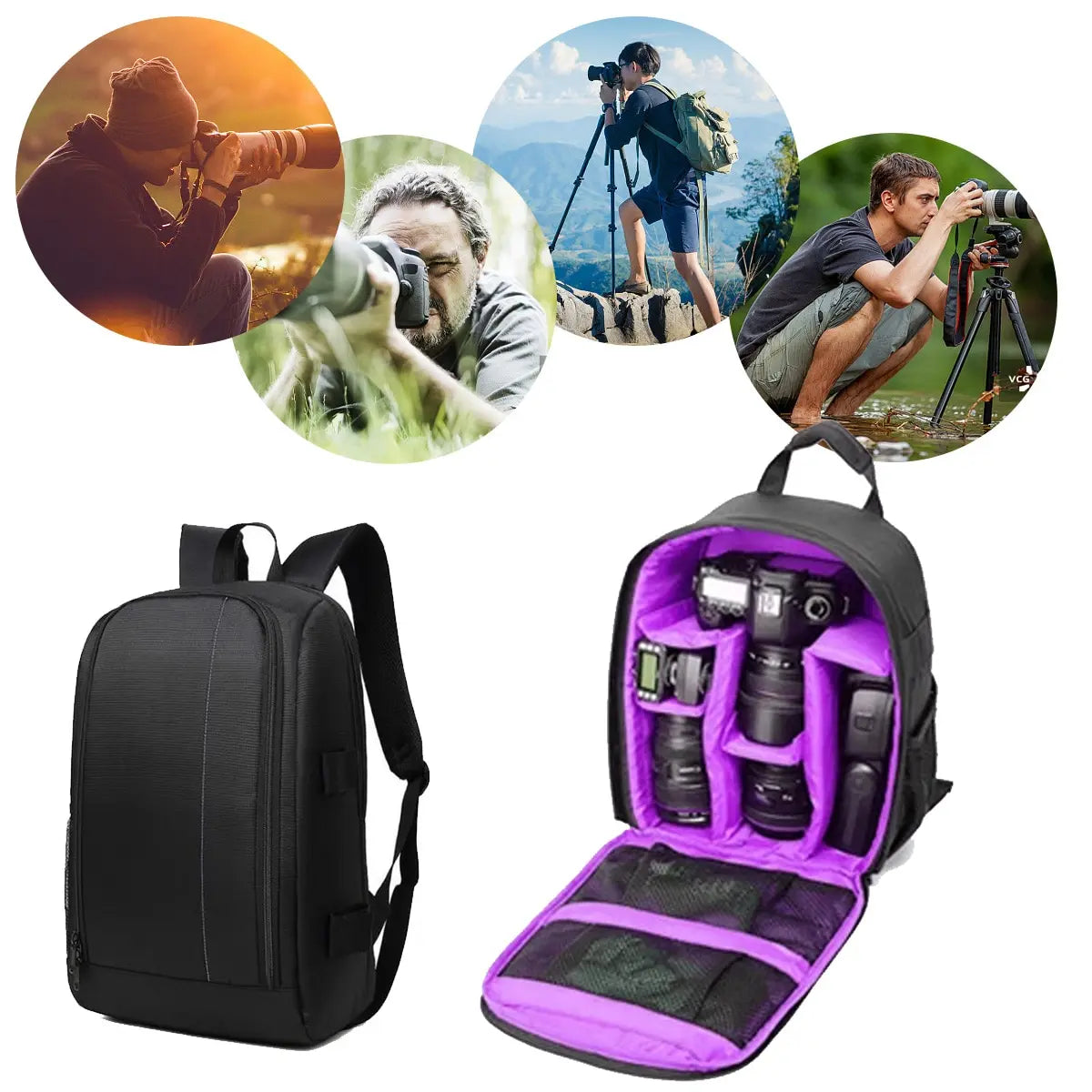 Waterproof Camera Backpack | DSLR Mirrorless Bag with Tripod Holder