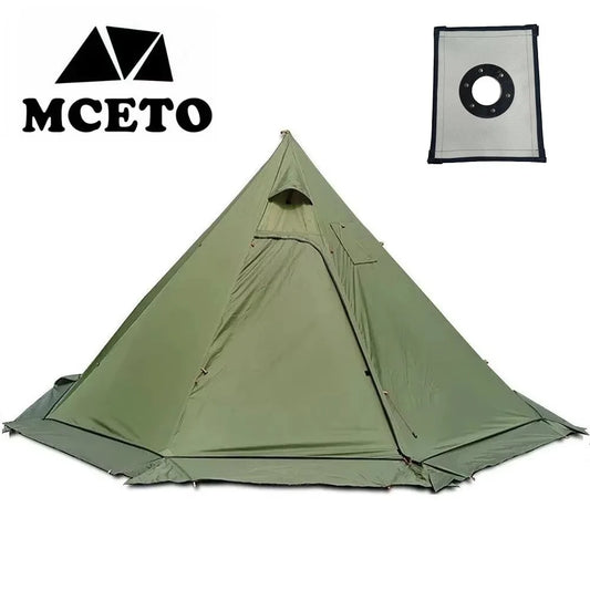 Ultralight 4-Season Pyramid Teepee Tent - Snow Skirt & Chimney Hole