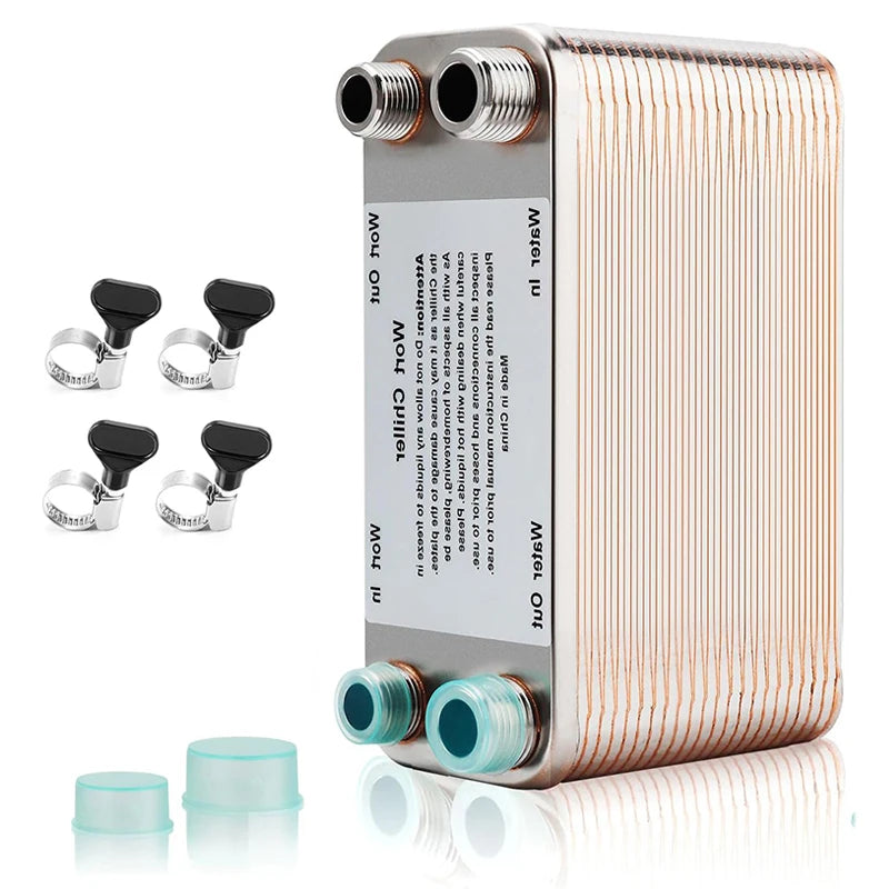 40 Plate Wort Chiller - 304 Stainless Homebrew Heat Exchanger