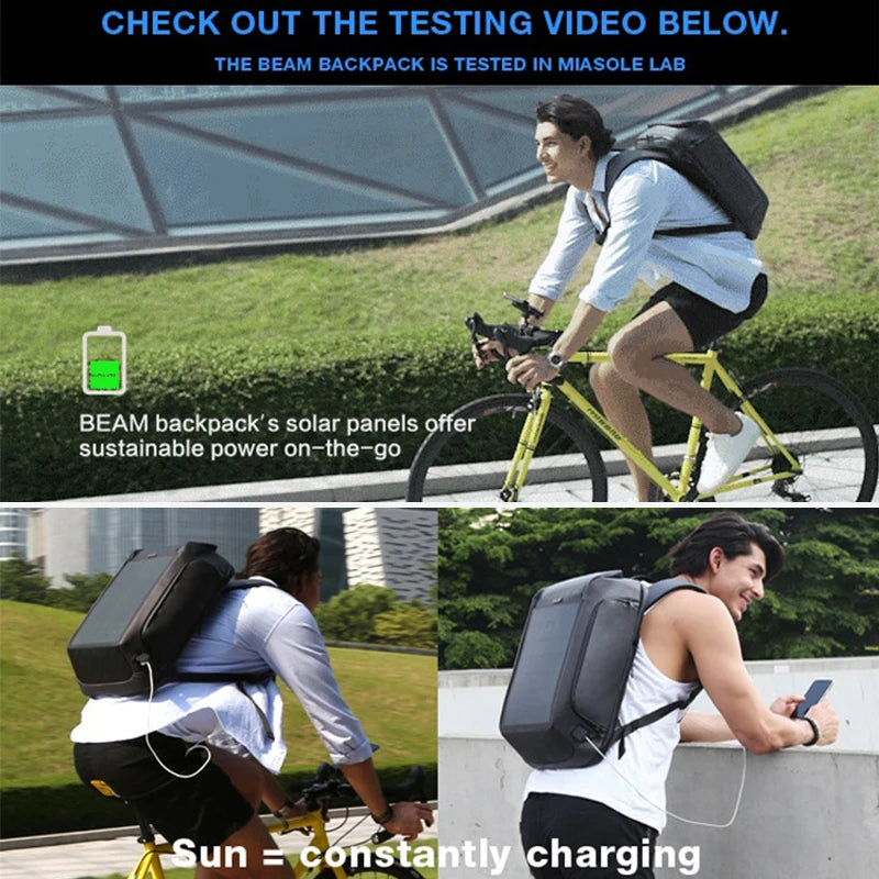 Solar Laptop Backpack | 15.6" USB Charging Anti-Theft Travel Bag