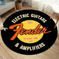 Electric Guitar Round Rug | Rock Music Decor Flannel Non-Slip Mat