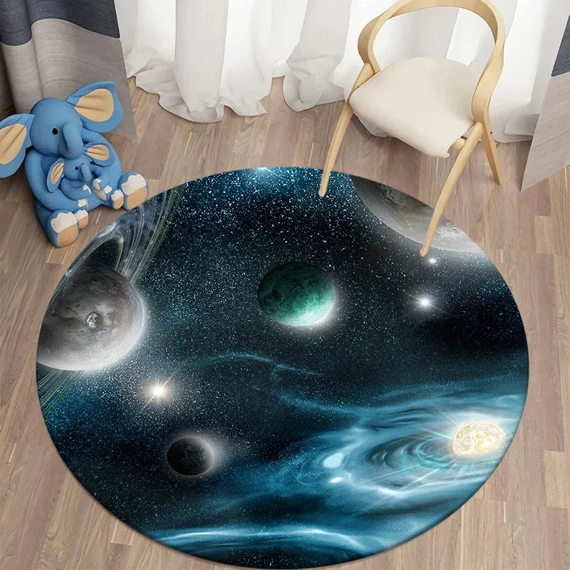 Galaxy Round Rug - 40cm Space Starry Universe Carpet