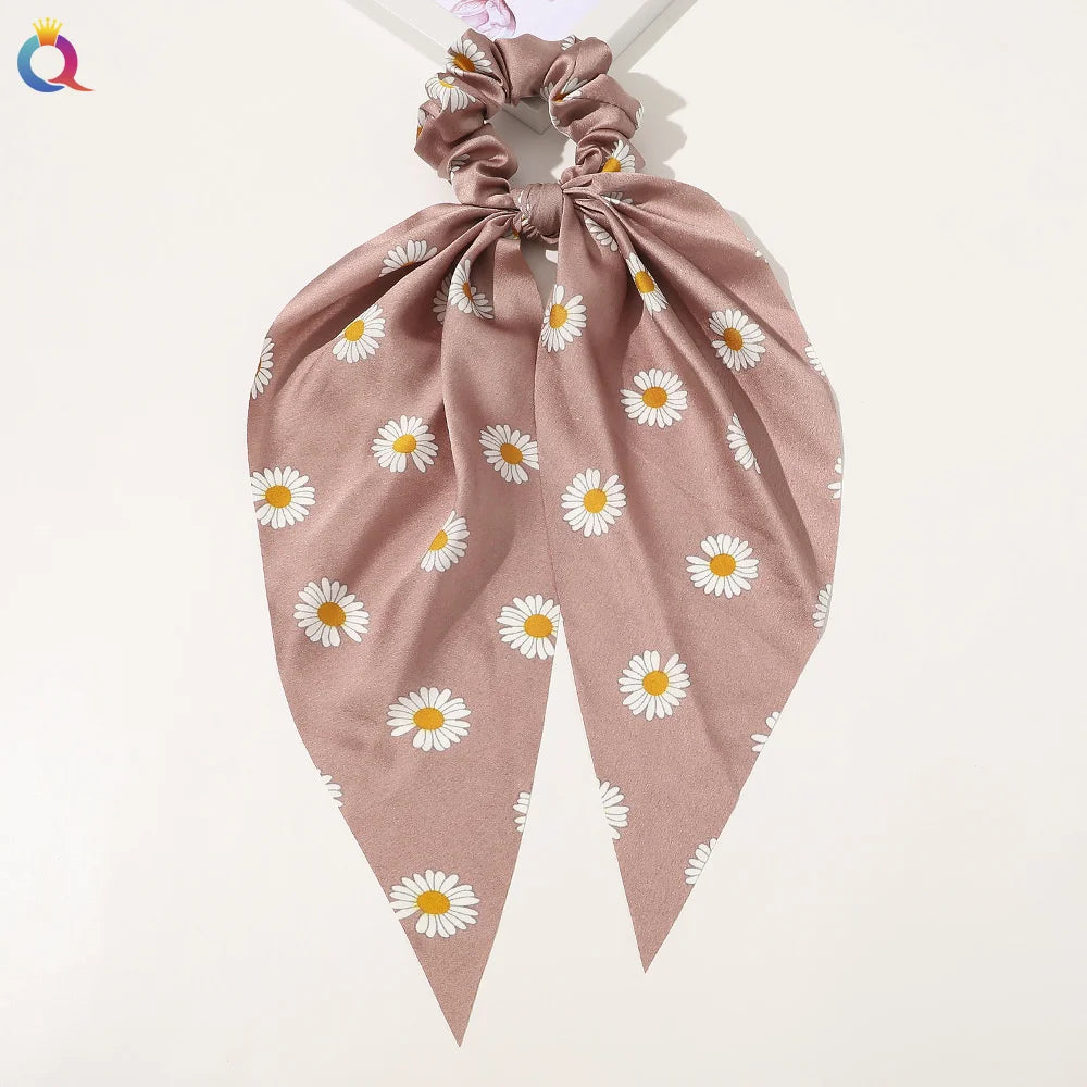 Scarf Pony Tail Scrunchie | Long Ribbon Bow Elastic Hair Tie