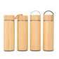 Bamboo Tea Thermos | 500ml Steel Double Wall Vacuum Flask Infuser ID