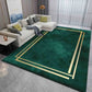 Emerald Green & Gold Rug | Modern Luxury Minimalist Area Carpet