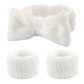 3Pcs Spa Headband & Wristband Set | Microfiber Face Wash Makeup Band