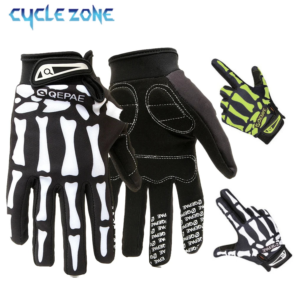 Skull Full Finger Motorcycle Gloves | Anti-Slip Winter Warm Sport Kit