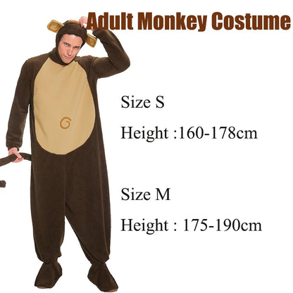Matching Family Monkey Costumes | Adult & Kids Animal Onesie Jumpsuit