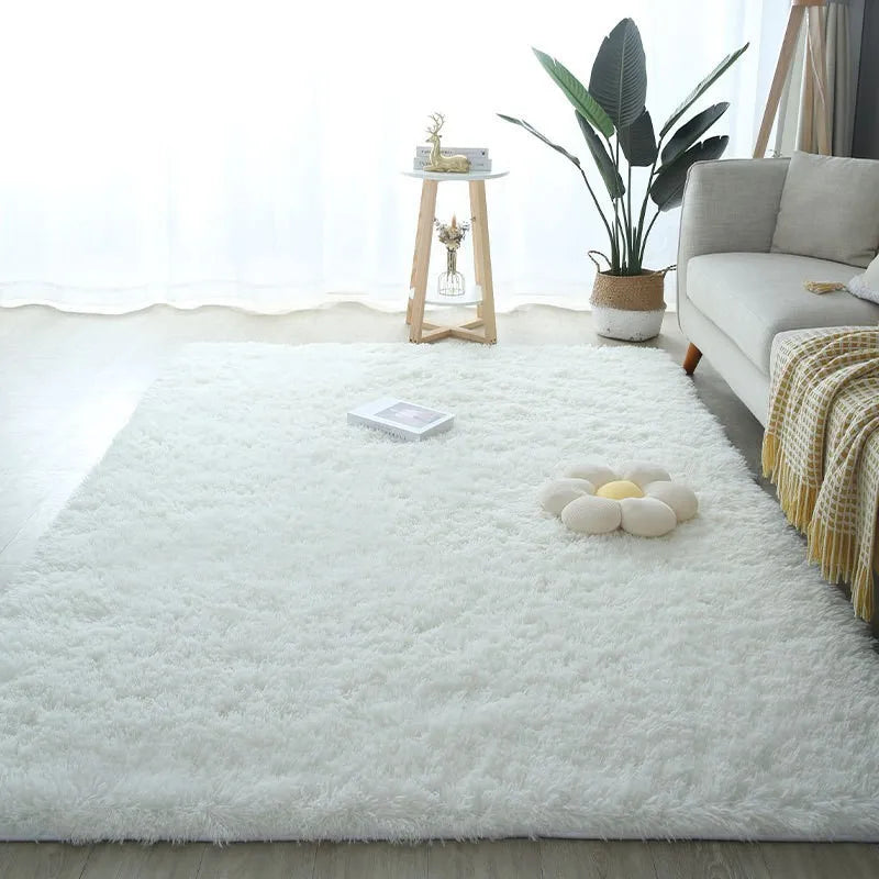 Large Fluffy Rug 160x230cm - Washable Non-Slip Plush Carpet