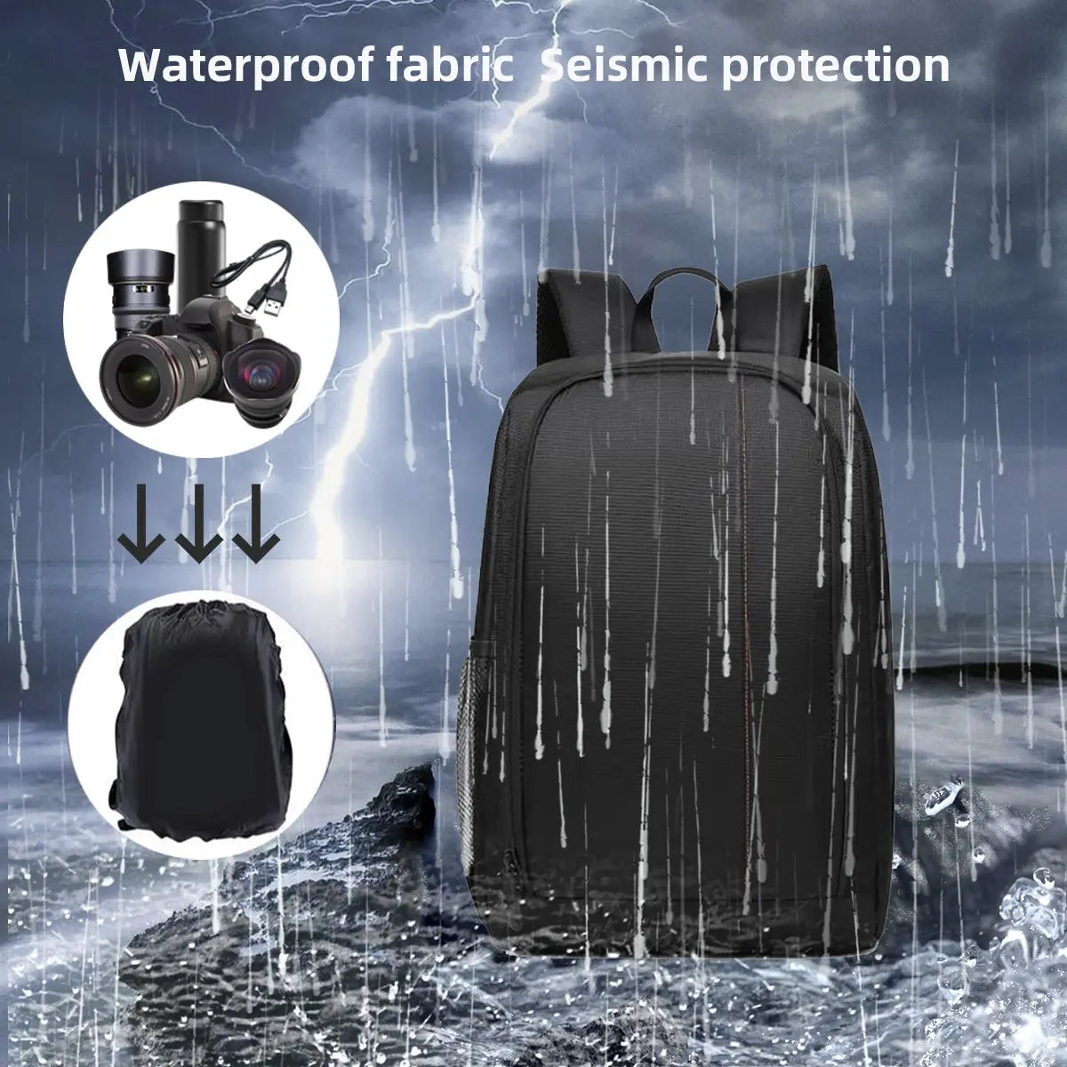 Waterproof Camera Backpack | DSLR Mirrorless Bag with Tripod Holder