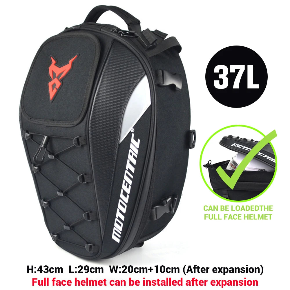 Motorcycle Tail Bag | Waterproof Expandable Rear Seat Backpack Cargo