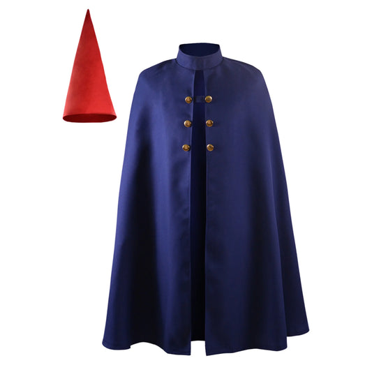Anime Garden Cape Costume | Wirt Cosplay Cloak with Pointed Red Hat