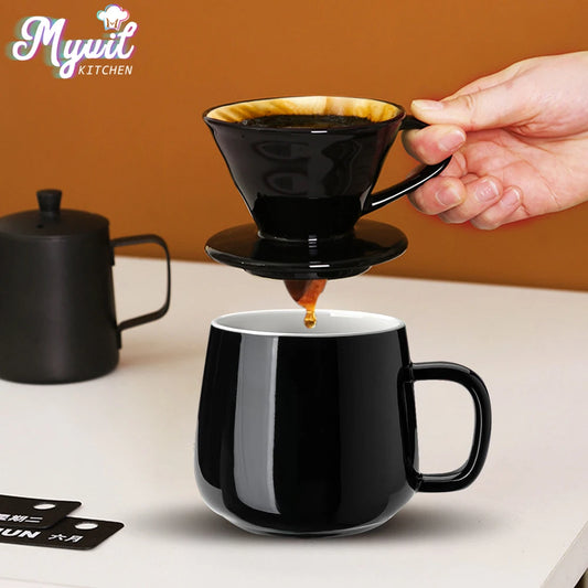 Ceramic Coffee Dripper | Spiral V60 Style Manual Pour Over Maker