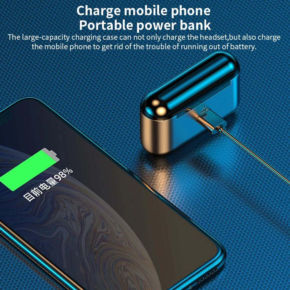 F9 Wireless Earbuds | Bluetooth 5.0 Headset & Emergency Phone Charger