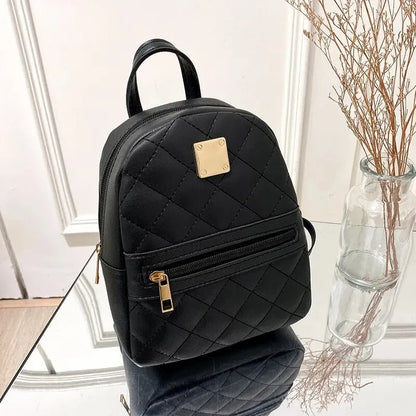 Fashion PU Leather Backpack | Designer Mini School Bag for Women Set