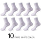 10-Pack Men’s Breathable Cotton Business Socks - Black 6-12