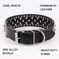 Wide Spiked Skull Dog Collar | Studded Leather Bully Collar for Large