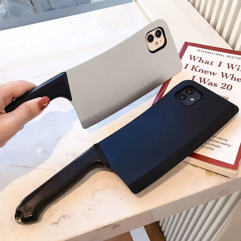 Funny Kitchen Knife Phone Case - 3D Cleaver Silicon Cover