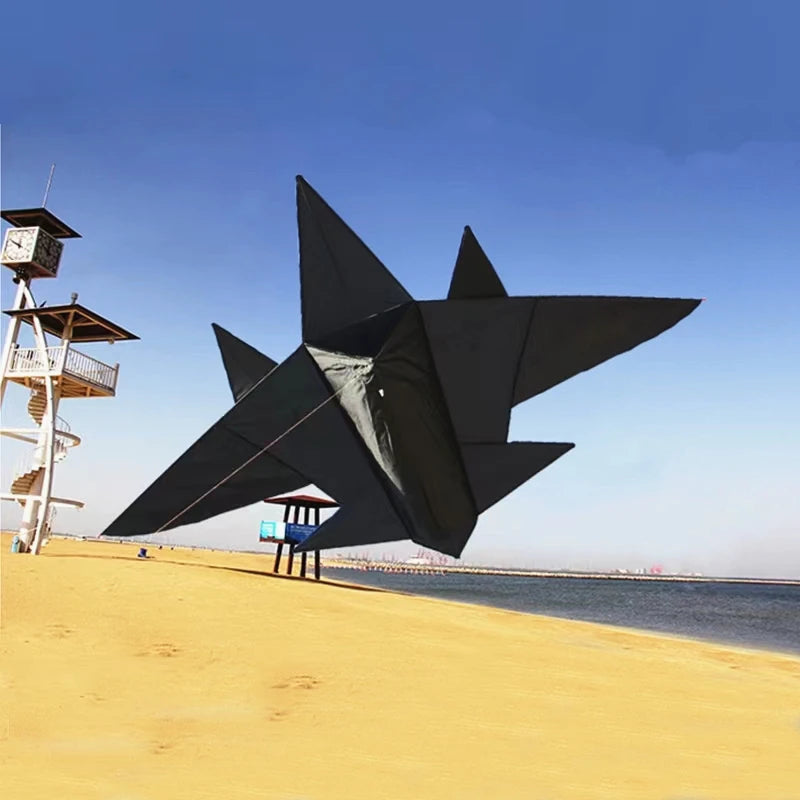 Fighter Aircraft Kite for Kids - Large 1.5m Wingspan & 100m Line