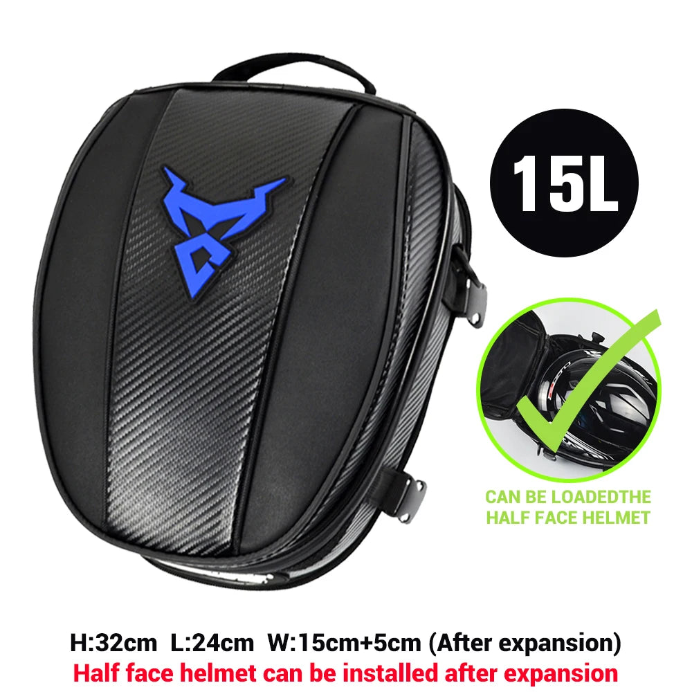 Motorcycle Tail Bag | Waterproof Expandable Rear Seat Backpack Cargo