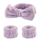 3Pcs Spa Headband & Wristband Set | Microfiber Face Wash Makeup Band