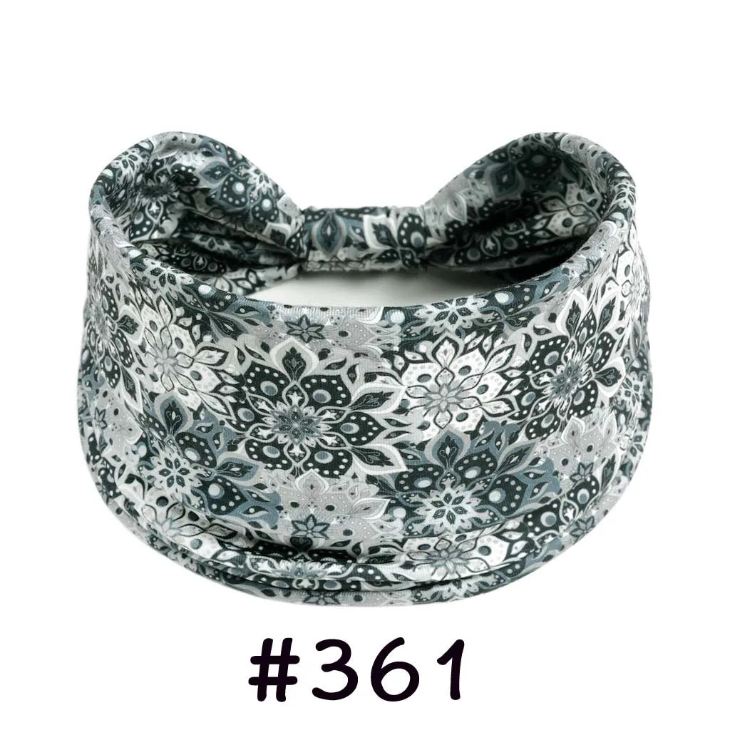 Boho Headbands for Women - Knotted Wide Stretch Turban Wrap
