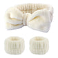3Pcs Spa Headband & Wristband Set | Microfiber Face Wash Makeup Band