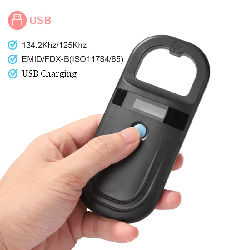 Pet Microchip Scanner | Handheld Universal RFID Animal ID Reader