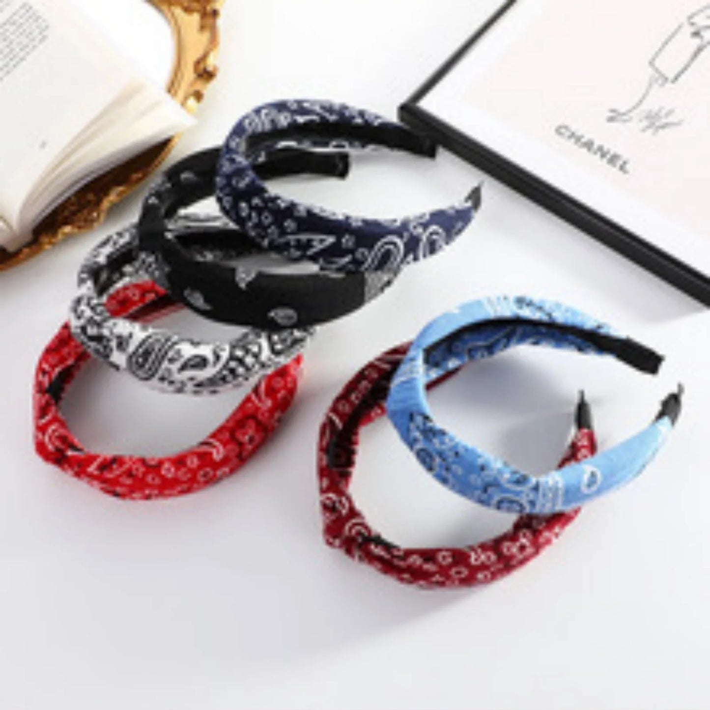 Womens Boho Paisley Hair Band | Vintage Floral Elegant Headband Wrap