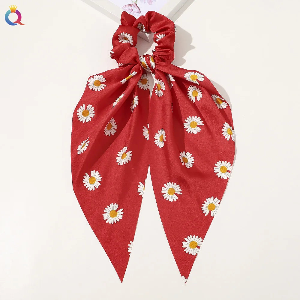 Scarf Pony Tail Scrunchie | Long Ribbon Bow Elastic Hair Tie