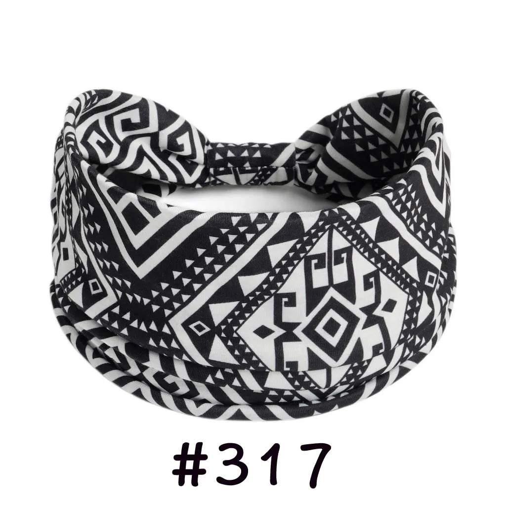 Boho Headbands for Women - Knotted Wide Stretch Turban Wrap